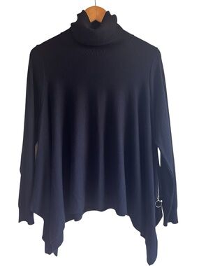 Aniye By asymmetrical draped turtleneck poncho sweater Sz M excellent condition